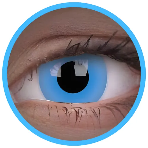 ColourVue Crazy čočky UV svítící - Glow Blue  (2 ks roční) - nedioptrické, doprodej