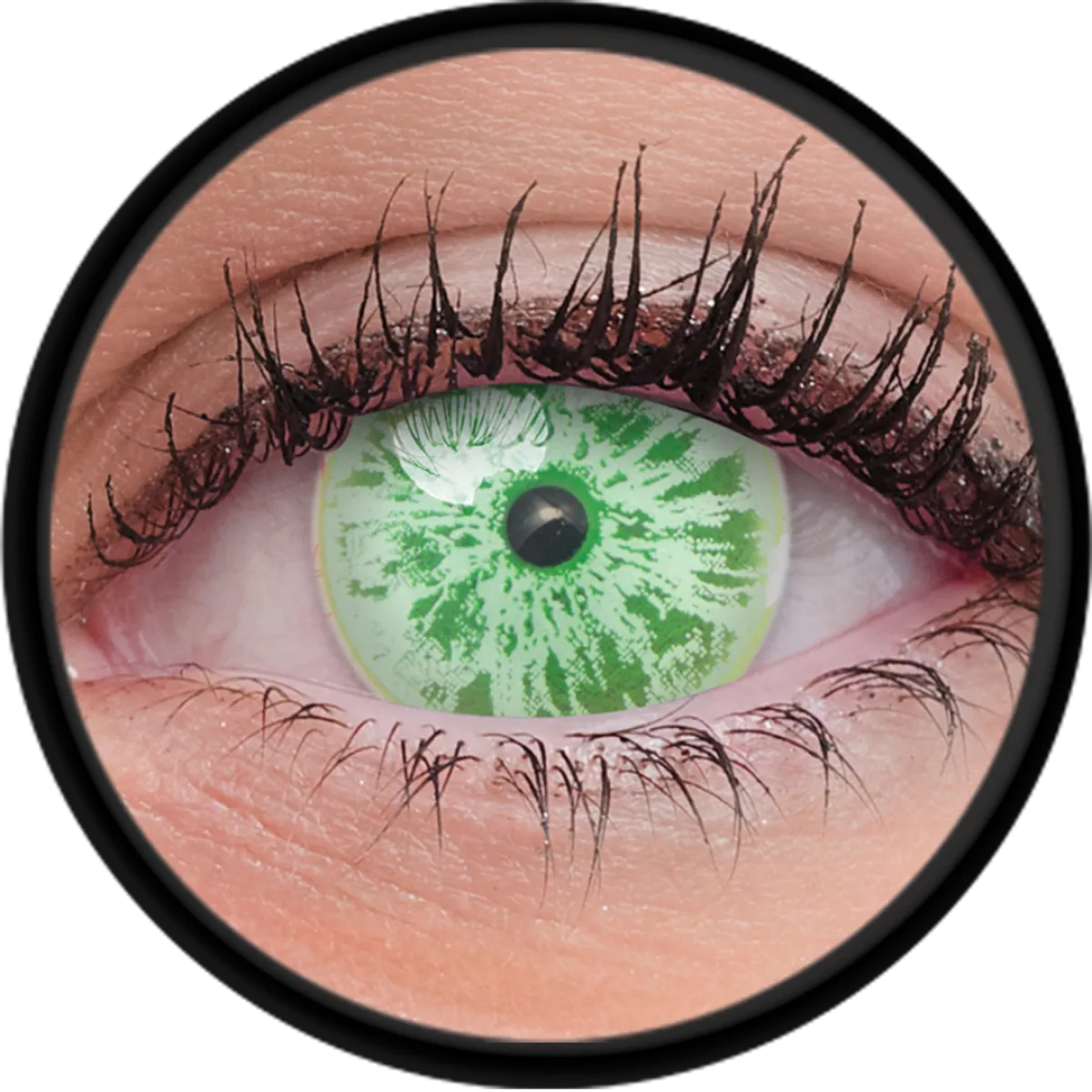 ColourVue Crazy čočky UV svítící - Glow Ice Green (2 ks tříměsíční) - nedioptrické