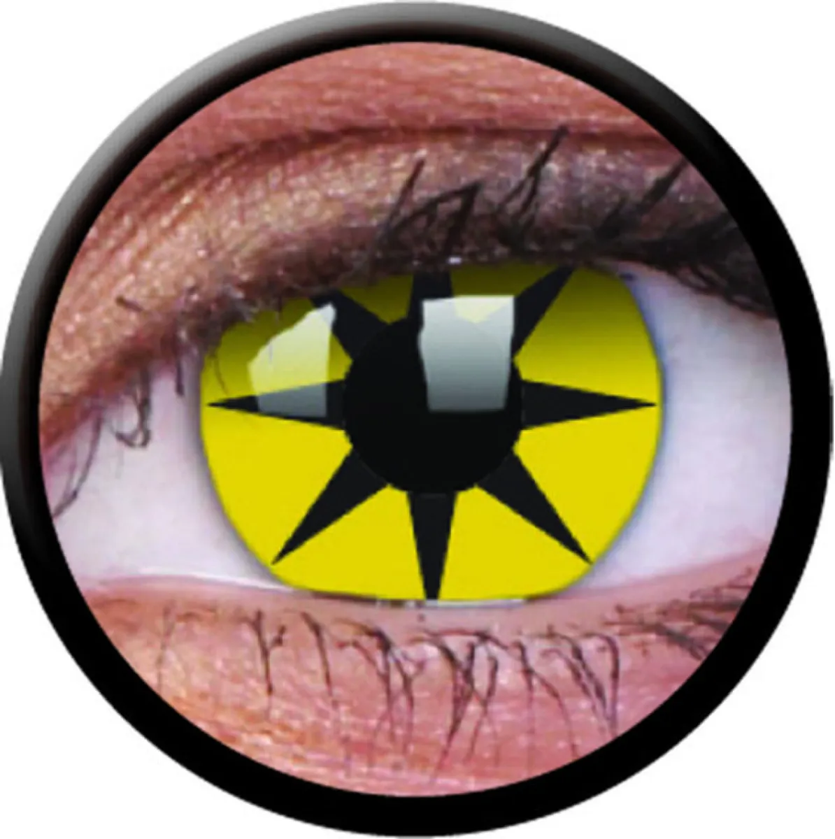 ColourVue Crazy čočky - Yellow Star (2 ks roční) - nedioptrické - exp. 03/2027