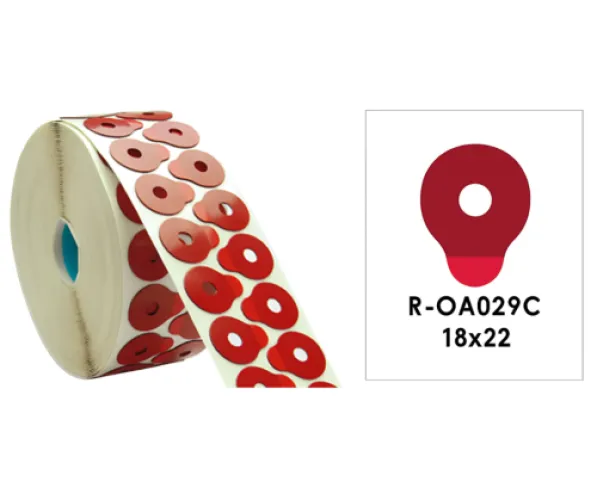 Lepicí podložky pro automatické brusky 22 mm x 18 mm, 1000 ks - červené malé